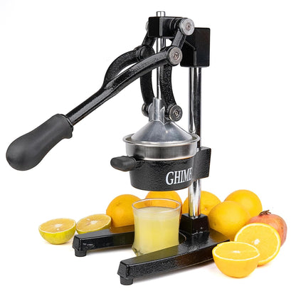 Ghime Hand Press Juicer Heavy Duty Stainless Steel Citrus Manual Juicer and Orange Squeezer - Black