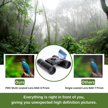 Ghime Binoculars for Long Distance 8x21 Compact Binocular Small Clear View, Easy Focus Lightweight Portable Binoculars for Bird Watching, Travel, Concert